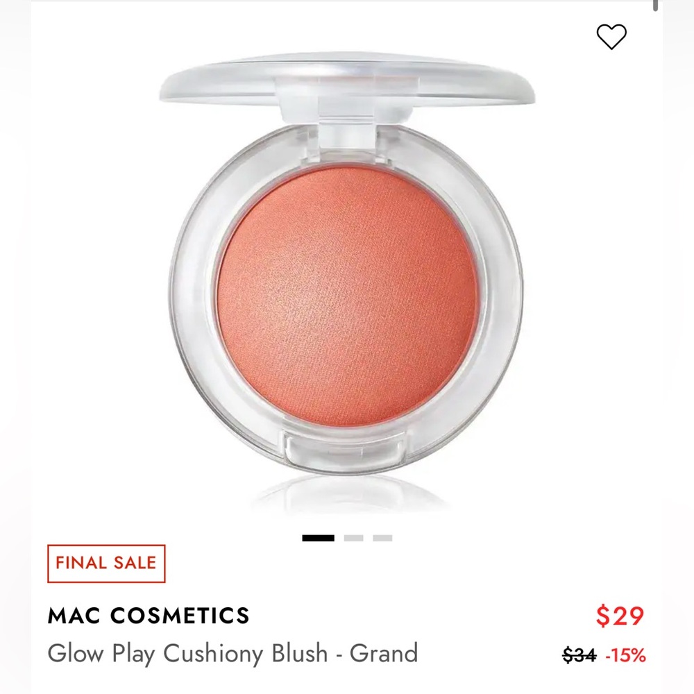 MAC Cosmetics Glow Play Cushiony Blush — Coral Peach  NEW